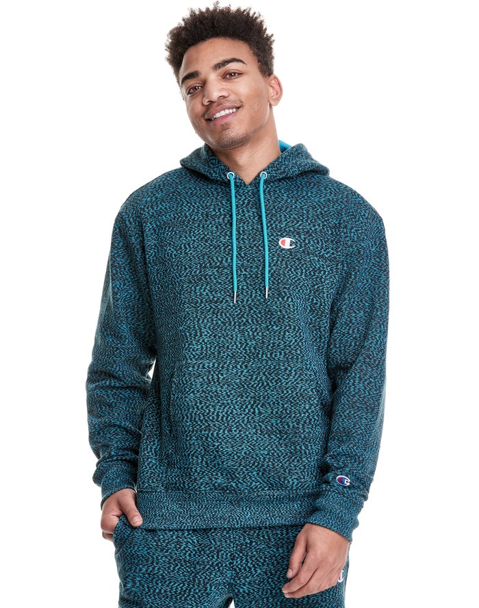 Sudadera Con Capucha Champion Hombre - Glitch French Terry Embroidered C Logo ( Azules ) 4267013-VO